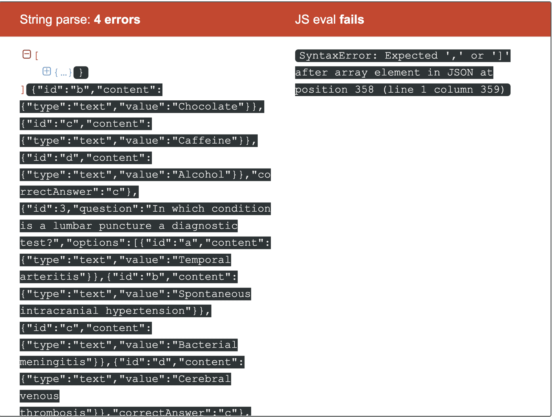 Problem parsing the response from Gemini.