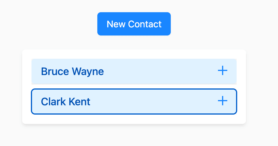 The list of contacts collapsed.