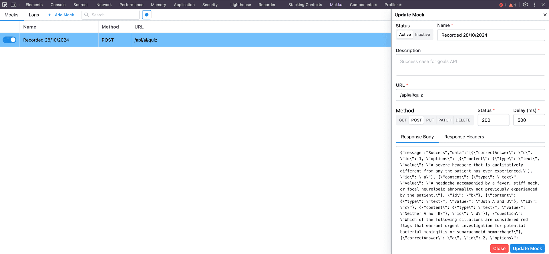 Picture of the mokku plugin as displayed on the Chrome App Store.